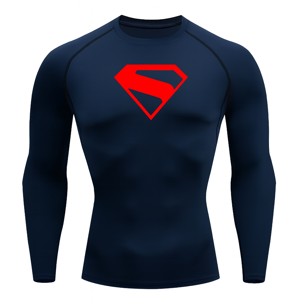 Long Sleeve Superman Compression Shirt