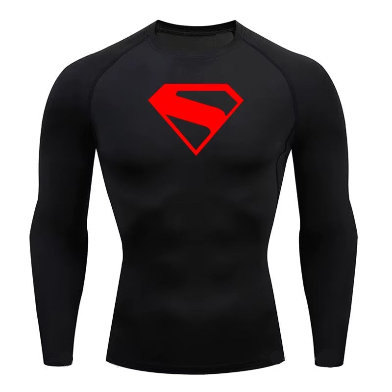 Long Sleeve Superman Compression Shirt