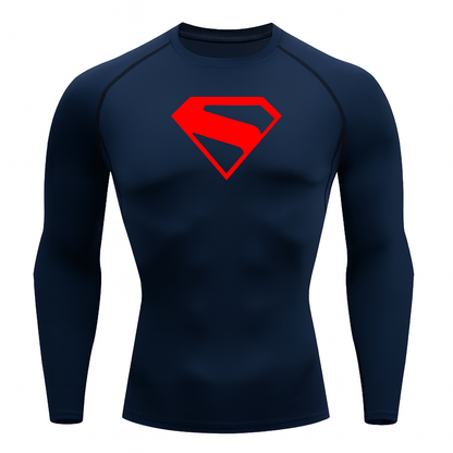 Long Sleeve Superman Compression Shirt