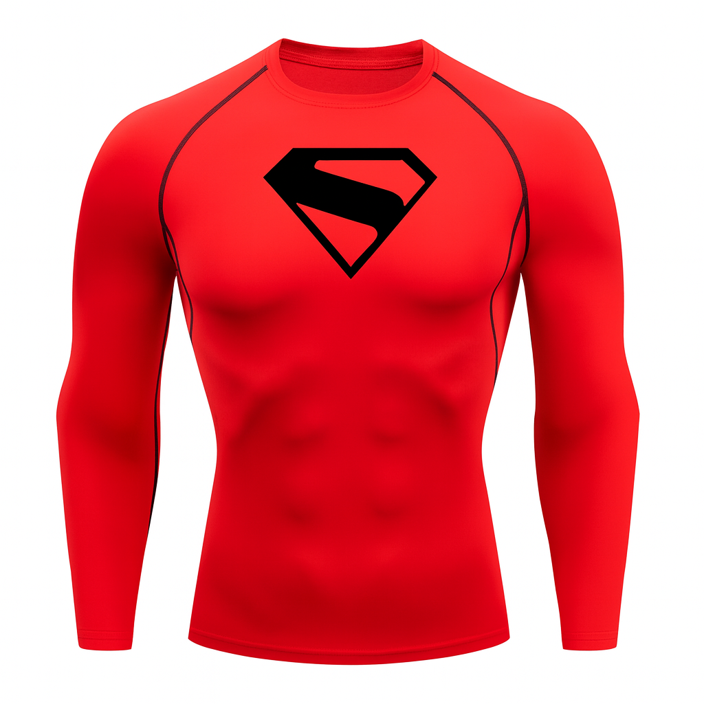 Long Sleeve Superman Compression Shirt